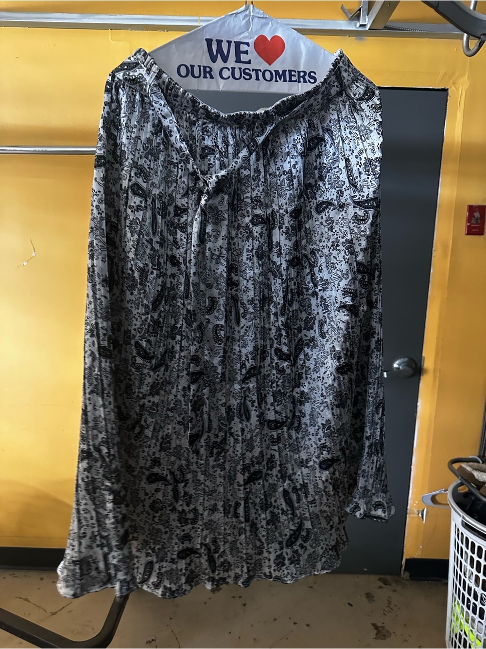 Alice Blue Black and White Paisley Maxi Skirt